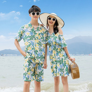 情侣装夏装海边套装沙滩裙女三亚蜜月度假穿搭拍照旅游连衣裙子仙