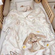 ins月亮兔宝宝重磅天丝蚕丝被儿童桑蚕丝夏凉被幼儿园午睡小被子