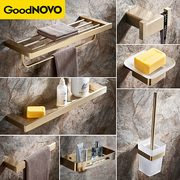 北欧金色毛巾架304不锈钢浴室，置物架卫生间收纳架，浴巾架组合套装