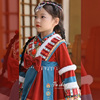 女童藏族服装儿童加绒裙子小卓玛藏服公主裙宝宝藏袍民族风连衣裙