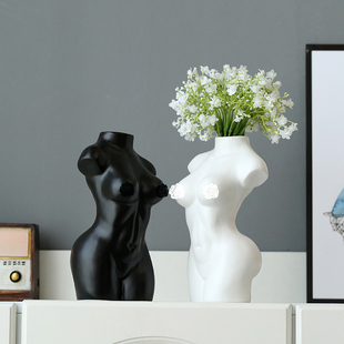 创意人体艺术陶瓷花瓶现代简约北欧卧室民宿个性居家客厅插花摆件