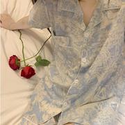 夏季睡衣女短袖短裤，2024年高级感网红ins风韩版纯棉家居服