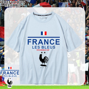 法国队纯棉t恤男女球迷，服衣服运动服姆巴佩短袖格里兹曼夏季队服