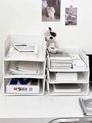 桌面文件架书本收纳盒办公桌用品a4置物架书桌办公室大容量文件筐