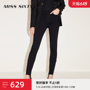 Miss Sixty磨毛牛仔裤女士修身小脚铅笔裤显瘦小黑裤四面弹踩脚