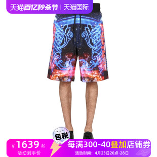 versace范思哲男裤图案，印花直筒休闲短裤