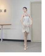 芭蕾舞连体服女芭蕾基训形体服艺考白色舞蹈服体操服练功服女体服