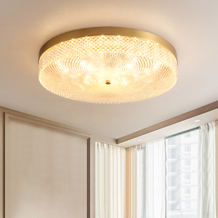 卧室吸顶灯美式轻奢客厅主卧顶灯欧式全铜法式高级中山灯具