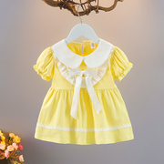 夏季女童连衣裙韩版柔软洋气，女宝宝公主裙，4567个月婴幼儿裙子