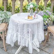 白色蕾丝花边桌布镂空欧式复古茶几布长方形甜品台桌布纱盖布装饰