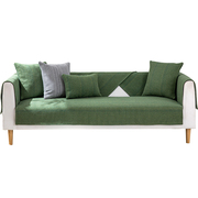 棉麻沙发垫四e季通用布艺亚麻防滑绿色混纺粗织居家坐垫垫布坐垫