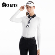 moeyes魔眼高尔夫长袖服装golf女装，秋冬季t恤配丝巾运动打底衫