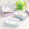 卫生间沥水肥皂盒皂托卡通笑脸双层洗脸手工皂盒大号香皂盒肥皂架
