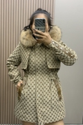 派克服女韩版中长款时尚潮流皮草，外套大衣獭兔毛，内胆可拆卸冬
