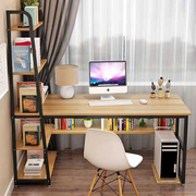 电脑桌台式家用学生写字台组合双人卧室书柜一体办公桌书桌带书架