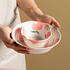刺猬卡通可爱碗盘套装家用一人食陶瓷沙拉碗高颜值儿童早餐水果碗