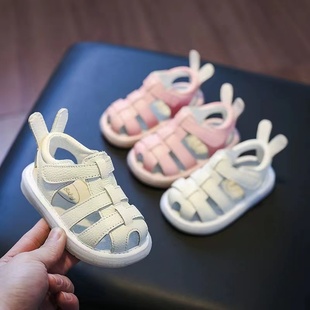 宝宝凉鞋女2023夏季牛皮0-3岁男小童鞋子软底防滑婴儿学步鞋9