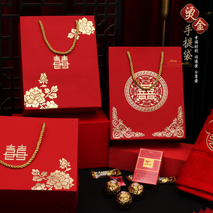 糖袋结婚手提喜糖盒子创意中国风婚庆回礼袋子婚礼糖果纸盒袋