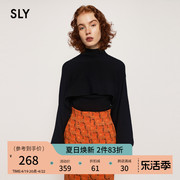 SLY夏季设计感叠穿时尚高领两件套针织衫女030FAA70-3350