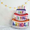 网红小红书蛋糕装饰三层蛋糕彩色铝膜气球生日派对拍照布置道具