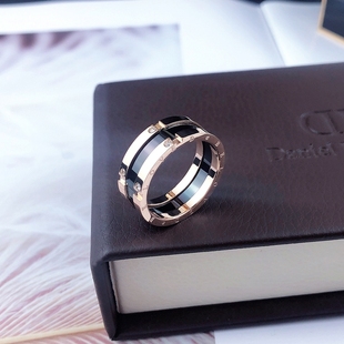 戒指男大宽版欧美黑色潮，时尚个性陶瓷钛钢食指环，单身男士复古戒指