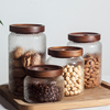 美式花茶锤纹罐玻璃，密封罐食品级茶叶咖啡豆，储存罐坚果杂粮收纳瓶