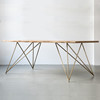 现代简约实木会议桌长，桌子工业风loft长方形，办公桌洽谈桌椅组合