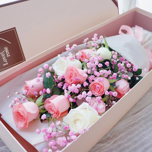 母亲节上海玫瑰康乃馨花束礼盒北京天津广州杭州南京同城送花生日