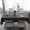 北欧风西餐桌布波，西米亚黑色台布艺长方形，简约现代棉麻茶几轻奢