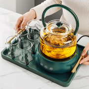 玻璃泡茶壶家用耐热烧水花茶壶茶具套装小型单壶电陶炉煮茶器专用