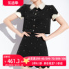 AUI黑色名媛气质小香风短外套套装女2023夏减龄半身裙两件套