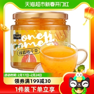 众德蜂蜜柚子茶450g泡水喝的冲泡低脂韩式冲饮水果茶饮料果酱果汁