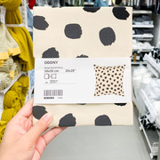 IKEA宜家 奥德尼 垫套靠垫套沙发抱枕套 50x50cm方形灰白波点图案