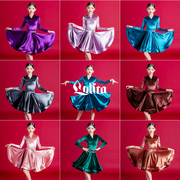 洛利塔拉丁舞蹈服女童专业比赛表演服儿童考级大摆裙套装演出舞服
