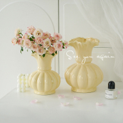 法式中古芬顿陶瓷花瓶客厅创意插花ins风装饰高级感小众花器摆件