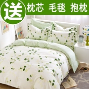 床上四件套100%全棉，纯棉简约网红被套，床单1.8m2.0米双人床上用品