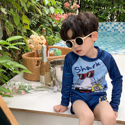 男童泳衣分体长袖中小童宝宝卡通男孩游泳衣夏季儿童泳裤泳装套装