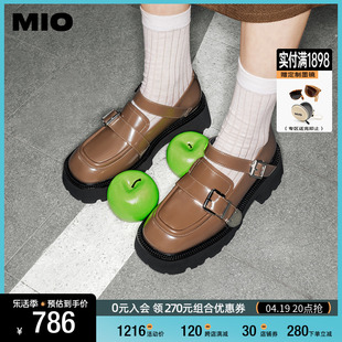 沈月同款MIO米奥2024春新松糕鞋高跟显瘦甜酷厚底牛津鞋女鞋
