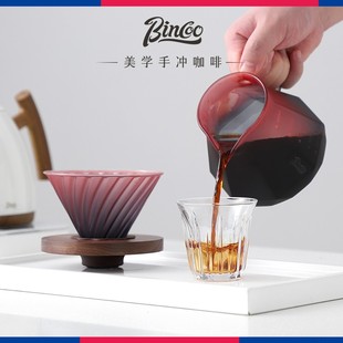 bincoo黑莓手冲咖啡壶套装，手摇咖啡机滤杯分享壶咖啡手冲壶全套