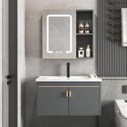 现代简约浴室柜卫生间洗脸盆柜组合一体陶瓷盆，洗手盆洗漱台浴室镜