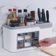 多功能调味盒置物架厨房收纳调料盒一体多格调味罐收纳盒厨房用品