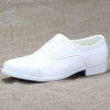 白色皮鞋低帮三接头白皮鞋(白皮鞋，)男式尖头商务，正装鞋新郎婚礼皮鞋