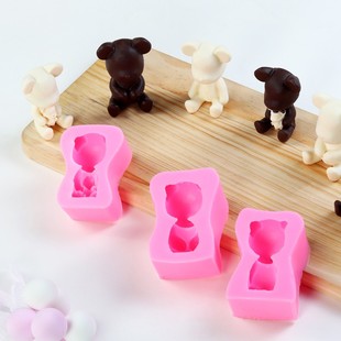 暴力熊抱爱心熊立体(熊立体)告白小熊翻糖巧克力硅胶模具蛋糕装饰love插件
