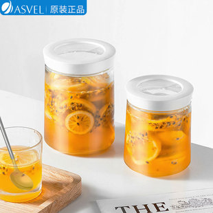 日本ASVEL密封罐玻璃蜂蜜瓶子 带盖果酱瓶玻璃瓶食品级储存罐子