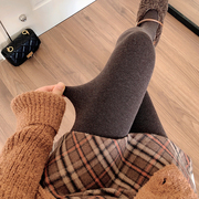 秋冬季加厚加绒咖啡色连裤袜，女保暖显瘦灰色，踩脚袜奶咖色打底裤袜