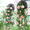 仿真法国玫瑰吊兰绿植塑料，假花壁挂花藤室内墙面，装饰仿真花墙植物