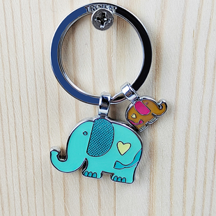 德国Troika可爱彩色小象钥匙扣卡通精致汽车钥匙圈 创意包包挂件