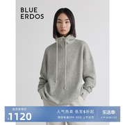 BLUE ERDOS套头卫衣女秋冬宽松简约运动风高领B536HD004