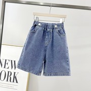 女童牛仔短裤夏季薄款洋气时尚儿童五分裤，韩版夏款中大童女孩短裤