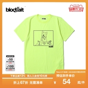 BLOCKAIT男女同款夏季简单线条图案短袖T恤00014XE